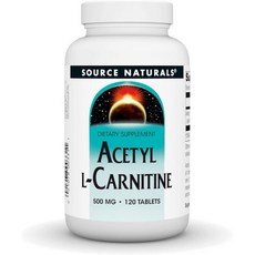 Source Naturals 남성 영양제 파워 아르기닌 출처 천연 아세틸 L-카르니틴 500mg 30정, 1개