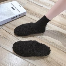 헤드 아우터 INS트렌드 겨울 가을 플랫 사각코 뮐러 신발 면