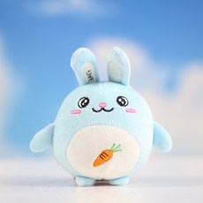 큐트 나긋나긋함 래빗퍼 융털 트럼펫토끼 자 장신구 봉제인형 책가방, 14 센치, 스카이블루 색상 무 토끼