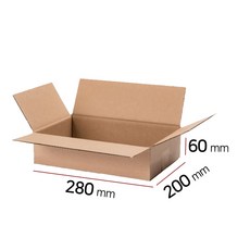 골판지박스 제작 업체 공박스 크기 280x200x60 (1박스/140개), 140개, 브라운