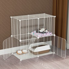 고양이 철망 케이지 울타리 안전망 철장 고양이격리장, 화이트 2 그리드 레진 상판 럭셔리, 1개