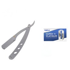 남성용 면도기 세척 가능한 스테인리스 스틸 및 면도 면도기 올드 스타일 면도기, 1 holder 10 blades