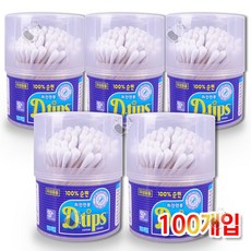 디팁스 회전면봉 130PCS 순면면봉 회전케이스, 5개, 100개입