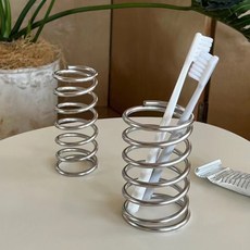 스프링 칫솔꽂이 연필 꽂이 다용도 홀더 거치대, 1개, 스텐 L