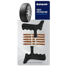 자동차 타이어 펑크 세트(끈끈이+바늘+송곳) 펑크씰+to1018ea tor*246wS, 1개