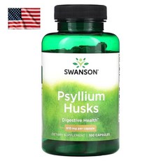 Swanson 스완슨 차전자피 610mg 캡슐 100정 차전자피껍질 수용성 섬유소, 1개