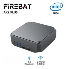 N100 미니 FIREBAT AK2 플러스 인텔 듀얼 밴드 WiFi5 BT42 데스크탑 게이밍 컴퓨터 게이머 16GB 512GB