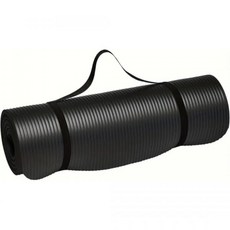 휴대용 스트랩이 있는 요가 매트, BLACK, 1개