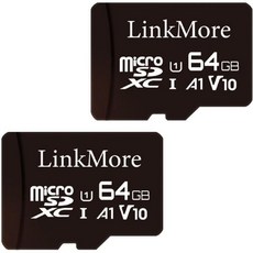 LinkMore 64GB XV11 Micro SDXC 카드 A1 UHSI U1 V10 Class 10 호환 읽기 속도 최대 95MBs SD 어댑터 포함, A1 V10 (XV11)_64GB(2pack), A1 V10 (XV11) - xv-a11