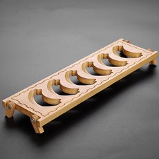 스마트글로벌 호봉 죽제 궁푸차 구 수납 선반 컵보관걸이 다도, 죽제 아월 6칸 컵 홀더 -간단한 복