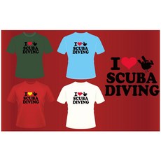 마린스퀘어 I LOVE SCUBA DIVING 티셔츠