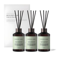 에이센트 네이처 실속형 디퓨저 + 우드스틱 5p, 그린에어리, 200ml, 3개