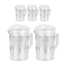 고강도 예쁜 PC 물포트 카페 업소용 식당 워터포트 냉장고 물병, 5개, 1000ml