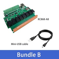 Kincony 스마트 홈 제어 자동화 모듈 ESPhome Tasmota MQTT TCP 웹 릴레이 스위치 A8 개발 보드 Wifi/RJ, 2) KC868A8Bundle B, 1개