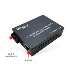 LANstar 랜스타 LS-FC2000G-SCS-A 광 미디어 컨버터 10 100 1000Mbps SC싱글모드 A Type WDM 25KM, 1개