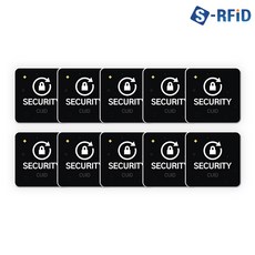 CUID PVC 스티커 태그 MCT RFID 도어락 공동현관 복사 스마트폰 10개 세트, 02. 25X25 사각 PVC 블랙 디자인(No.2P)