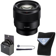 소니 FE 85mm f1.8 렌즈 블랙 번들 67mm 디지털 에센셜 필터 키트 및 15x15 랩 포함 - 소니85mm1.8