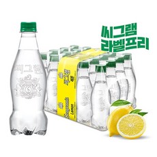 코카콜라 씨그램 라벨프리 레몬, 450ml, 20개
