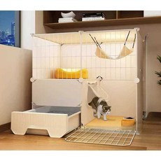 고양이호텔 고양이 케이지 위드제이 반려묘 빌라 철장 2열3단, 1개, 2단 71x36x71 세트1