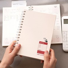 소비노트 만년가계부 다이어리 스프링 제본 금전출납부 캐시북 용돈기입장, 1개, 레드 노트/메모지