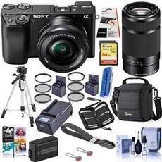 Sony Alpha a6100 Mirrorless Digital Camera with 16-50mm 55-210mm Lenses - Bundle with Camera Case, One Color_One Size, 상세 설명 참조0, 상세 설명 참조0