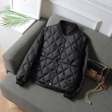 여성 퀼팅 자켓 가을 블랙 누빔 벨라 철학 봄 마름모 패턴 재킷 파카 레이디 짧은 봄버
