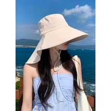 SAIVEINA 아웃도어 여성 여름 햇빛차단 여행 등산 낚시 캠핑 골프 농사 썬캡 초경량 챙 넓은 퉁풍 사파리 벙거지 모자