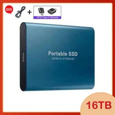 SSD외장하드 휴대용 1TB 2TB 4TB 5TB 256TB 750GB 500GB 320GB 250GB 160GB 드라이브 노트북 데스크탑 스마트폰 USB3.1, Blue, 16TB, 블루