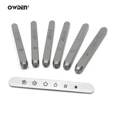 OWDEN-쥬얼리 스탬핑 스틸 금속 스탬프 세트 별 디자인 모양 펀치 도구 DIY 쥬얼리 펀처 6 개, 1개