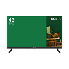큐빅스 43인치 FHD TV 109cm LED TV 스탠드형 벽걸이 가능 자가 설치 방문 설치 에너지효율 1등급, 벽걸이형 방문설치(상하 브라켓)