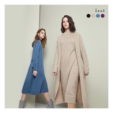 [아이젤] [izel] 울 캐시미어 블렌디드 홀가먼트 원피스+가디건 SET