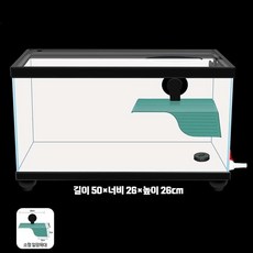 거북이 수조 어항 사육장 수족관 투명 탱크, 화이트 50cm 1개 세트
