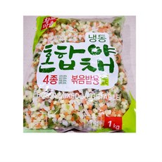 냉동야채 FK 황보마을 혼합야채(4종 볶음밥용 1K) 야채 브로콜리 냉동야채 양송이야채 냉동식품야채 양송이 버섯 양송이버섯, 4개