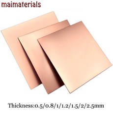 1-4pcs 레드 구리 0.5/0.8/1/1.2/1.5/2/2.5mm 두께 99.9% 순수 Cu 금속 호일 플레이트 부식 방지, [03] 0.8x50x100 2pcs, 2개