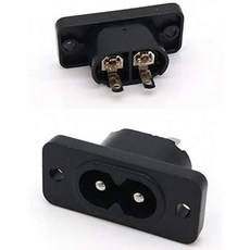 영국직송 Aofan IEC320 C8/2 핀 남성 플러그 흡입구 커넥터 AC 250V/10A(2 Pcs), 단일옵션, 단일옵션