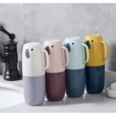 휴대용 칫솔케이스 칫솔통 여행용 출장 캠프 양치컵, 양치컵E 옐로우, 양치컵E 옐로우