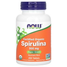 나우푸드 유기농 인증 스피룰리나 3000mg 200정(1정당 500mg), 200정, 1개