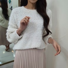 반짝반짝 루즈핏 라운드 펄니트-세일