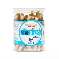 강아지 명품 통간식 오리 소고기 연어 닭고기 200g x 3개 세트, 닭고기(스틱) - 강아지수제간식