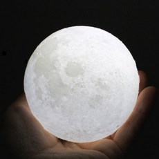 옆동네몰 입체 달(moon) 밝기조절 무드등, 지름8cm