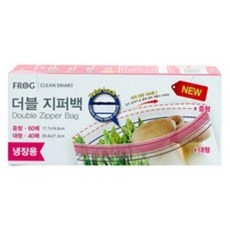 프로그 더블 지퍼백 냉장용 중형 60매 + 대형 40매, 1세트