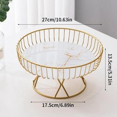 금속 철선 과일 바구니 트레이 케이크 홀더 캐비닛 야채 빵 스탠드 프레임 거실, 2. L White