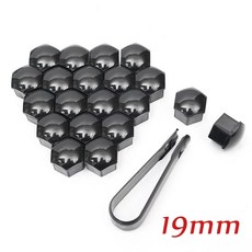 [자동차너트볼트] 20pcs 17mm 19mm 21mm 자동차 바퀴 너트 캡 커버 녹슬지 않는 자동 타이어 허브 나사 보호 장식 블랙 클립, 블랙 19mm, 03 black 19mm, 20개