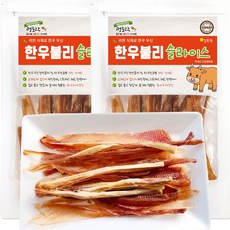 멍도락 한우불리스틱 천연콜라겐 오래먹는껌 100%한우우신 강아지수제간식, 50g, 2개, 한우불리슬라이스 - 한우우신