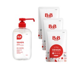 비앤비 젖병세정제 액상 용기 600ml + 리필 500ml, 1세트