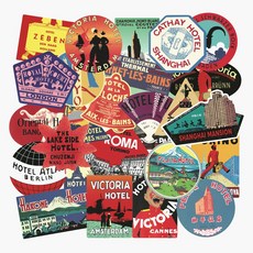 56 pcs rimowa 여행 레트로 스티커 국제 호텔 조수 브랜드 낙서 스티커 케이스 노트북 스케이트 보드 완구 선물 용품, 56PCS