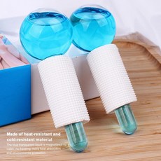 meifover 콜드 스킨 페이셜 롤러 뷰티 페이셜 롤러 콜드 스킨 마사지 세트 건강 쿨 롤러 볼 아이스 글로브 2PCS 키트, 분홍, MF-I0001