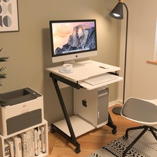 발작 소형 이동식 미니 컴퓨터책상 600, 흰색
