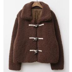 NewCare여성 양털 카라 떡볶이 숏 코트 여성 자켓