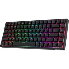 RK ROYAL KLUDGE KLUZ RK84 무선 RGB 75 트리플 모드 BT5.02.4GUSB C 핫 스왑 가능 기계식 키보드 84개 키 게이밍 키보드고용량 배터리 포함 클릭, Hot Swappable Brown Switch_Bla, Black - klge147